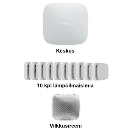 Langaton palovaroitinjärjestelmä 600m2 autohalliin